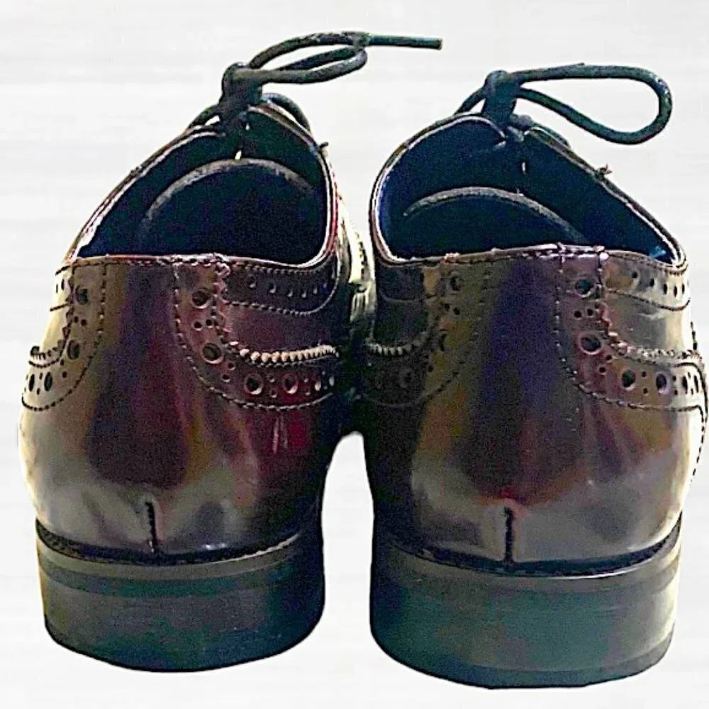 Joseph Abboud Classic Wing Tip Oxfords Burgundy Size 9.5